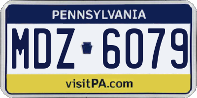 PA license plate MDZ6079