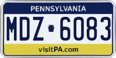 PA license plate MDZ6083