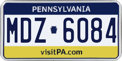 PA license plate MDZ6084