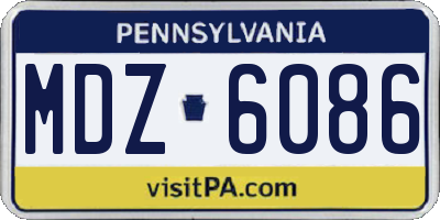 PA license plate MDZ6086