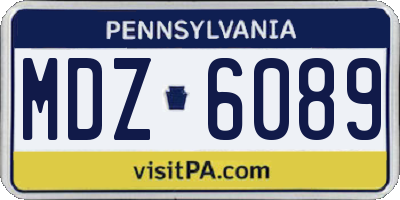 PA license plate MDZ6089
