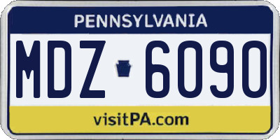 PA license plate MDZ6090