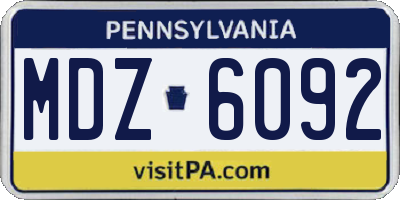 PA license plate MDZ6092