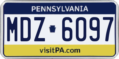 PA license plate MDZ6097