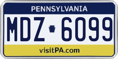 PA license plate MDZ6099