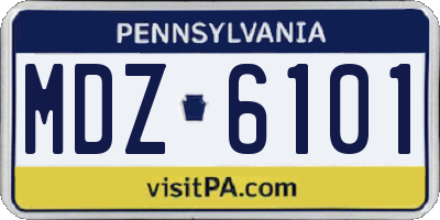 PA license plate MDZ6101