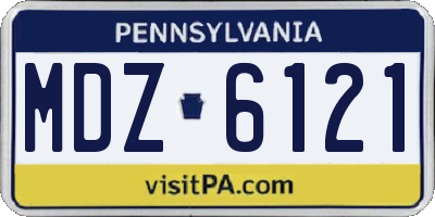PA license plate MDZ6121