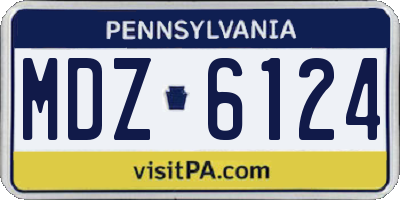 PA license plate MDZ6124