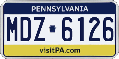 PA license plate MDZ6126