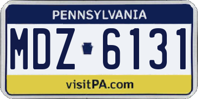 PA license plate MDZ6131