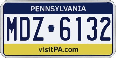 PA license plate MDZ6132