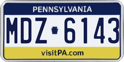 PA license plate MDZ6143