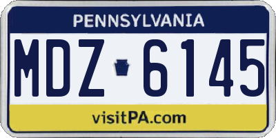 PA license plate MDZ6145