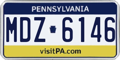 PA license plate MDZ6146