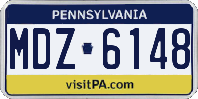 PA license plate MDZ6148