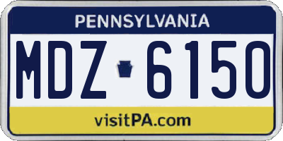 PA license plate MDZ6150