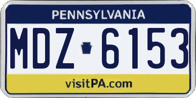 PA license plate MDZ6153