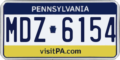 PA license plate MDZ6154