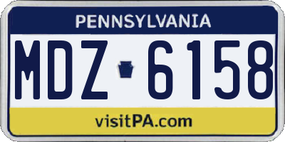 PA license plate MDZ6158