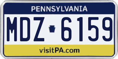 PA license plate MDZ6159