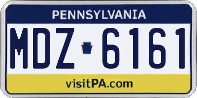 PA license plate MDZ6161