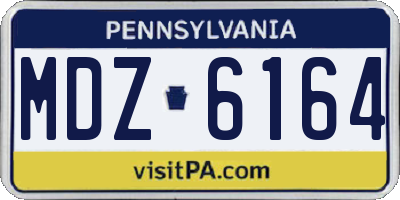 PA license plate MDZ6164