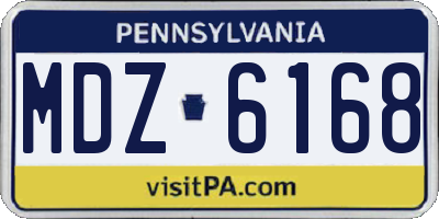 PA license plate MDZ6168
