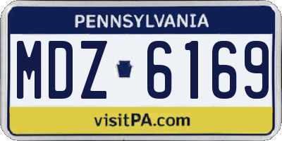 PA license plate MDZ6169