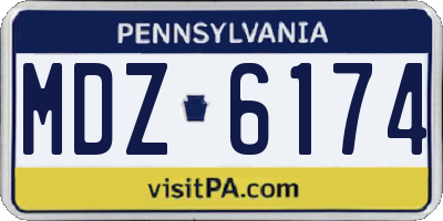 PA license plate MDZ6174