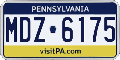PA license plate MDZ6175