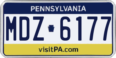 PA license plate MDZ6177