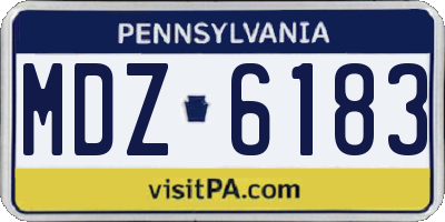 PA license plate MDZ6183
