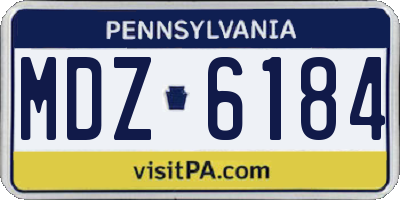 PA license plate MDZ6184