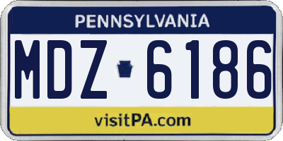 PA license plate MDZ6186