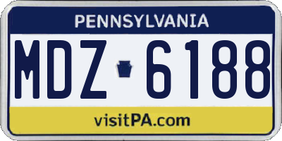 PA license plate MDZ6188