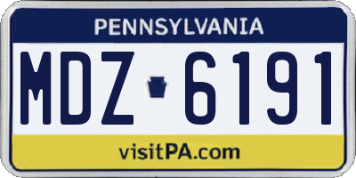 PA license plate MDZ6191