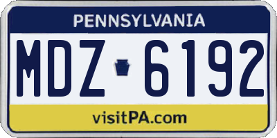 PA license plate MDZ6192