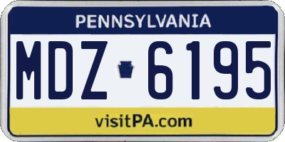 PA license plate MDZ6195
