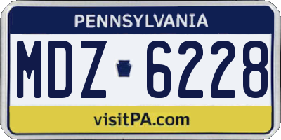 PA license plate MDZ6228