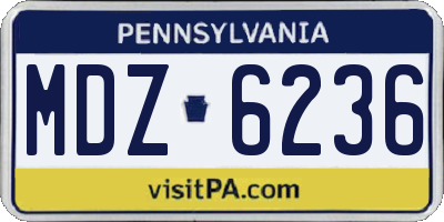PA license plate MDZ6236