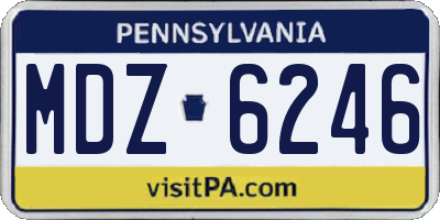 PA license plate MDZ6246