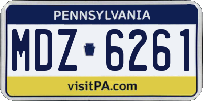 PA license plate MDZ6261
