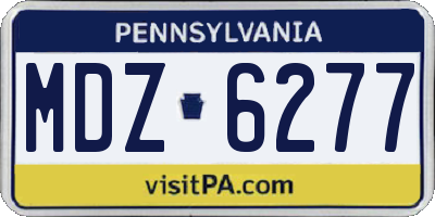 PA license plate MDZ6277