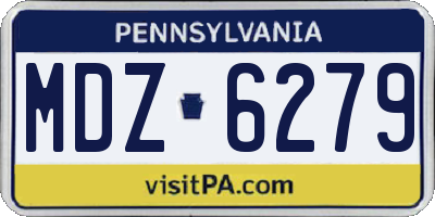 PA license plate MDZ6279