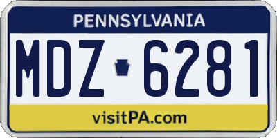PA license plate MDZ6281