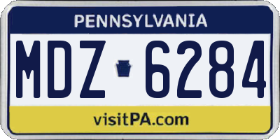 PA license plate MDZ6284