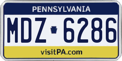 PA license plate MDZ6286
