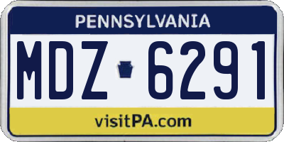 PA license plate MDZ6291