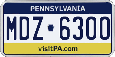 PA license plate MDZ6300