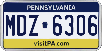 PA license plate MDZ6306